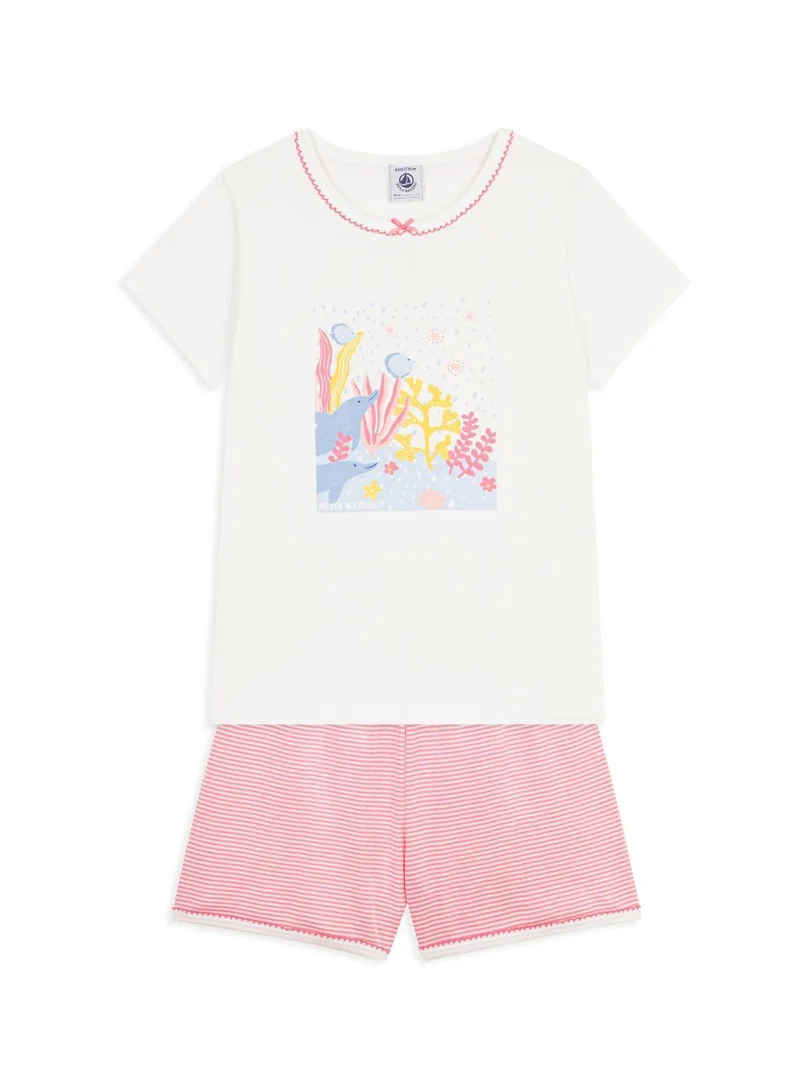 بيتي باتو Children's short cotton pyjamas with an ocean design